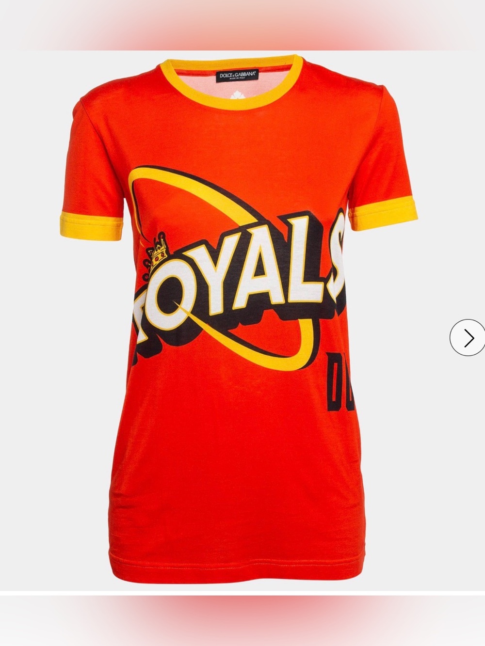 Dolce & Gabbana “Royals” Print Orange Cotton T-Shirt NWT